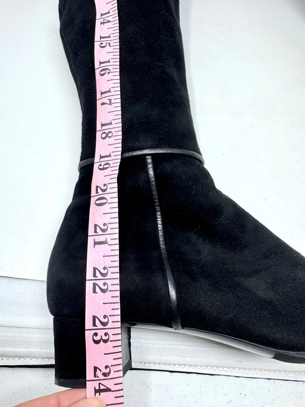 Gucci Black Suede Over-the-Knee Boots with Gold Logo Accent size 38